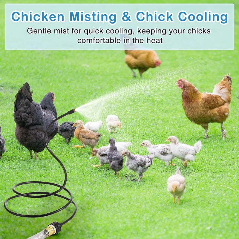 ElectricWise Hose Misters for Outside Patio, 60 Inch Flexible Misting System Cooling Stand Portable Water Mist for Outdoor, Hose Mister for Chicken Coop, Garden, Backyard, Bird Bath-Upgraded Thickened Mist - Image 5